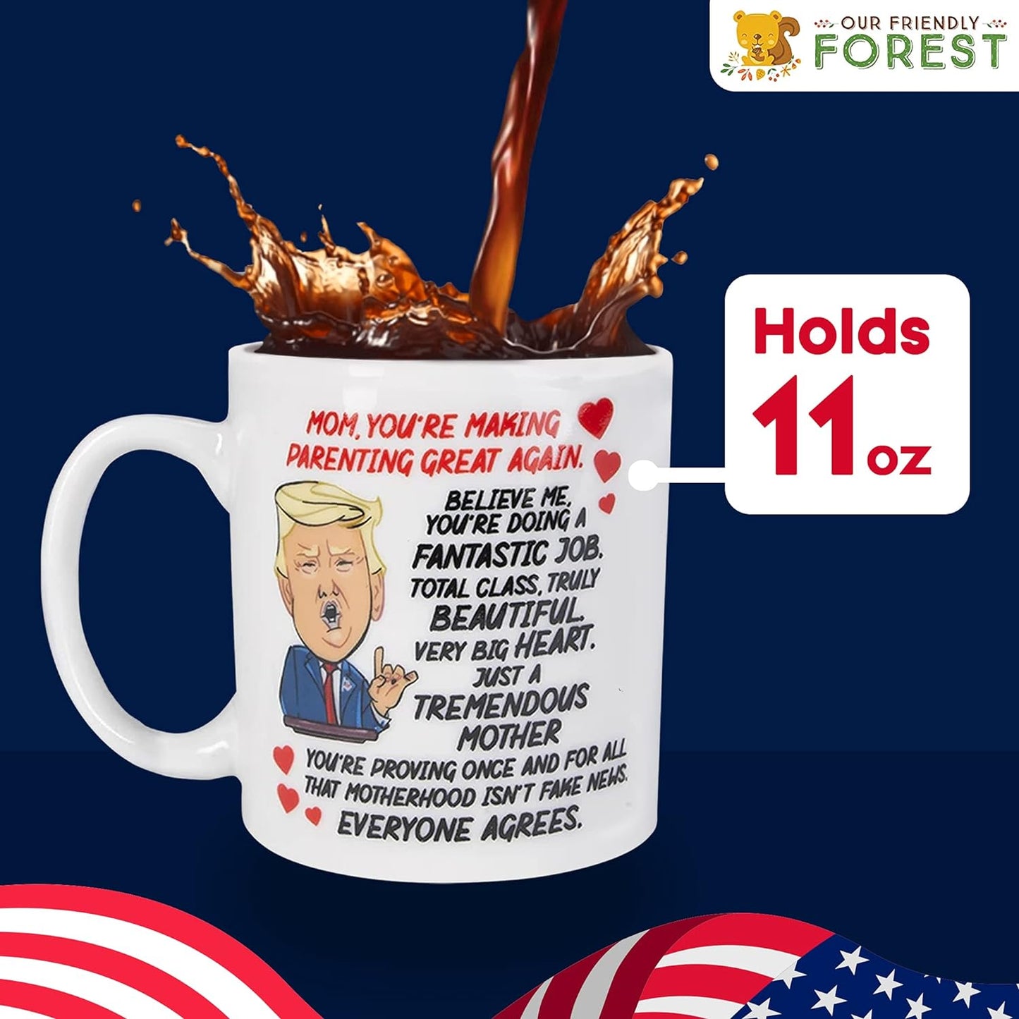 Talking Donald Trump Mug - Birthday Gifts for MOM from Daughter/Son/Husband - Moms Coffee Cup - Says 5 Lines in Trump'S REAL VOICE β Mommy Funny Mugs- Best Christmas, Mother'S Day, & Valentines Gift