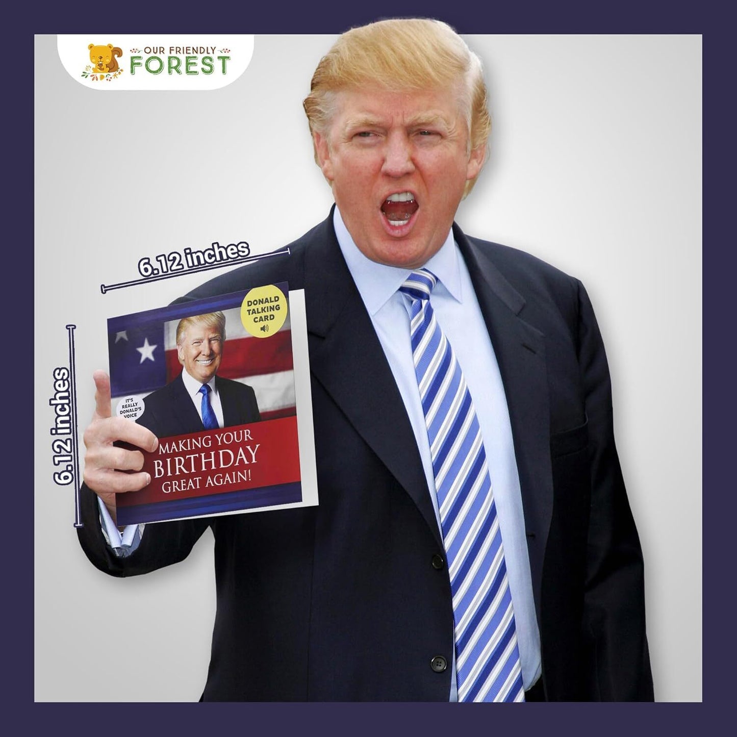 Talking Trump Birthday Card with Authentic Voice - President Trump Donald