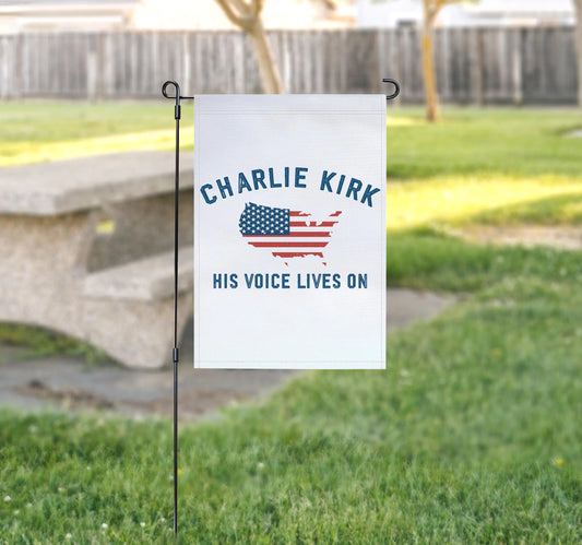 Charlie Kirk Tribute Garden Flag, Trump Supporter Garden Decor, Front Porch Patriotic Outdoor Decor Gift, Trump Vance Garden Yard Flag Sign