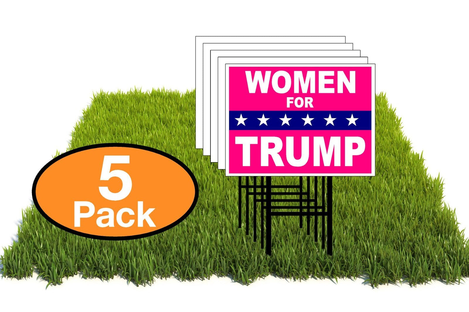 Eco Women for Trump Donald Trump POLITICAL Pink 12X16 in Yard Road Sign W/Stand