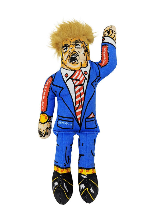 Donald Trump Durable Chew Toy for Dogs with Squeaker