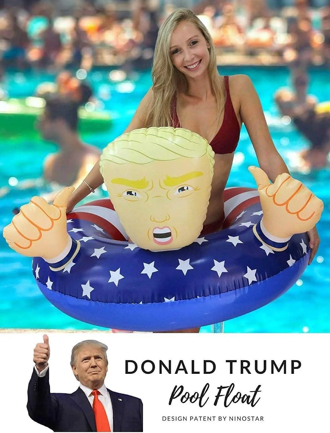 Pool Float Ring Inflatable Donald Trump Swimming Pool Tube for Adults and Kids 42 Inches