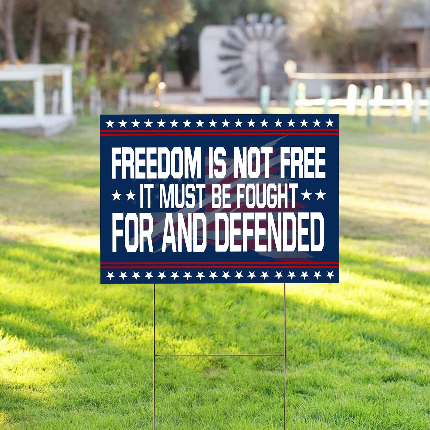 Patriotic Charlie Kirk Yard Sign, Freedom Is Not Free It Must Be Fought for and Defended, Faith-Based Yard Sign, Republican Yard Sign