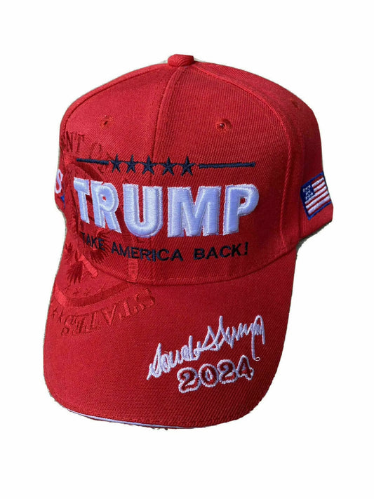 Take America Back Embroidered Unisex Hat, Cotton and Poly, Red