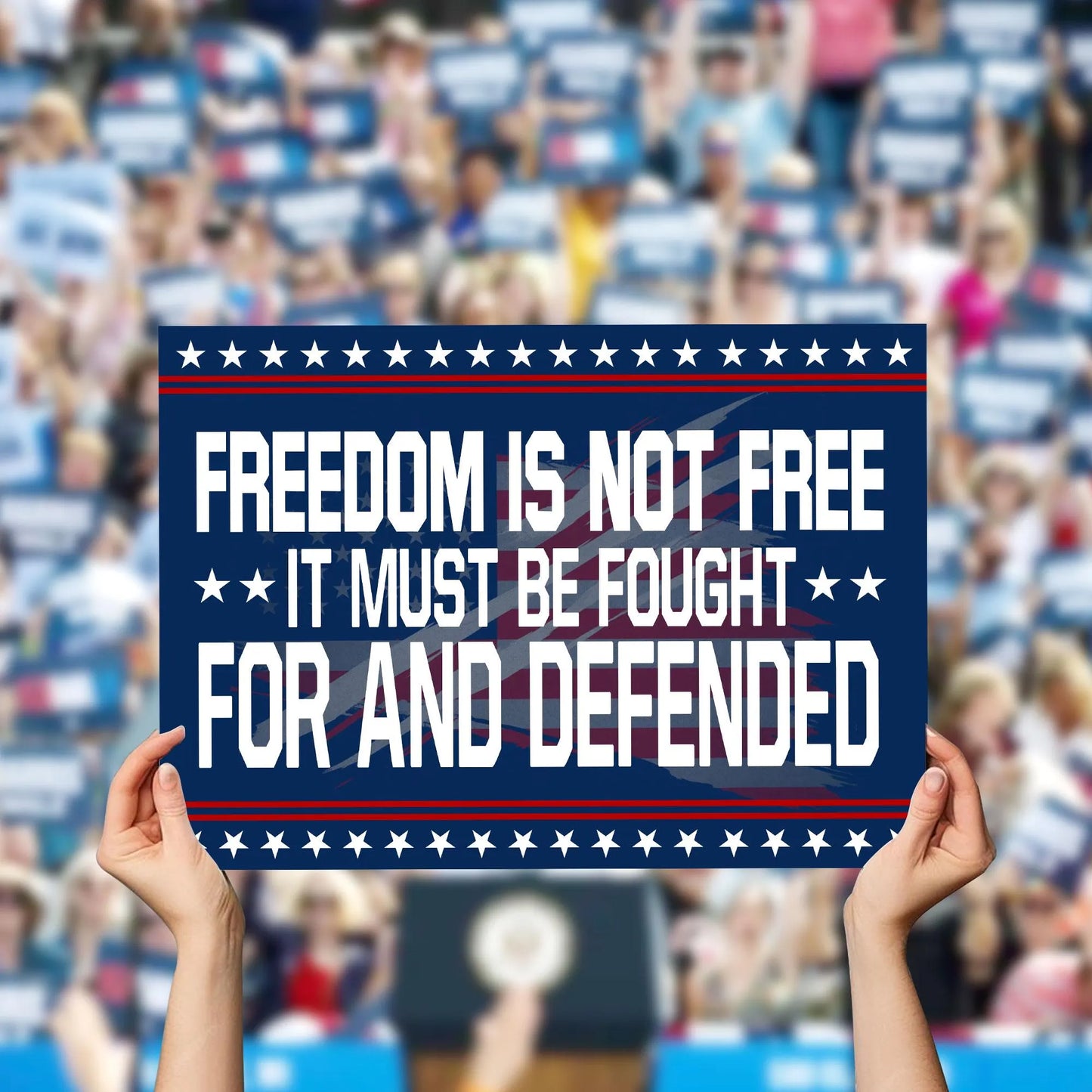 Patriotic Charlie Kirk Yard Sign, Freedom Is Not Free It Must Be Fought for and Defended, Faith-Based Yard Sign, Republican Yard Sign