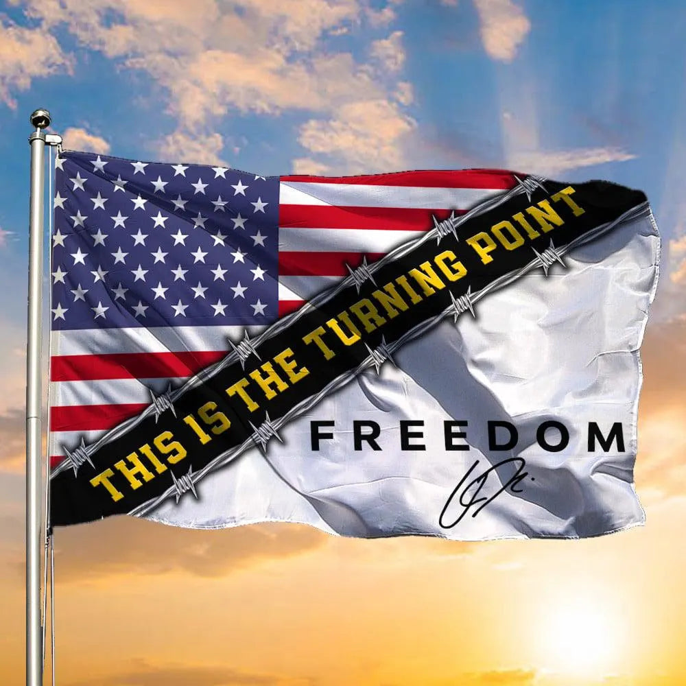 Charlie Kirk American Flag, This Is the Turning Point Flag Freedom Flag, a True Patriot Charlie Kirk Flag Memorial Gifts, 5 Sizes