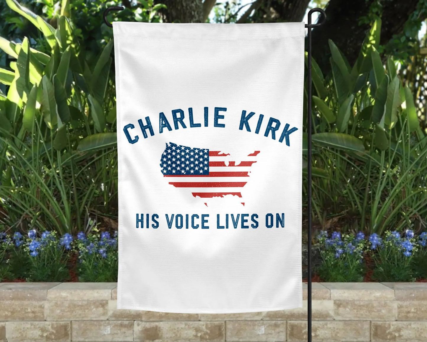 Charlie Kirk Tribute Garden Flag, Trump Supporter Garden Decor, Front Porch Patriotic Outdoor Decor Gift, Trump Vance Garden Yard Flag Sign