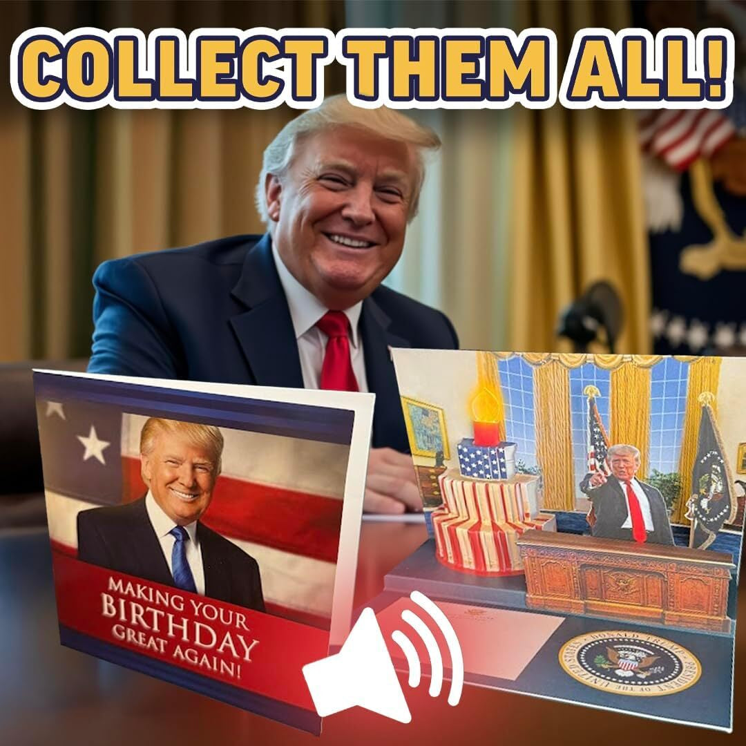 Talking Trump Birthday Card with Authentic Voice - President Trump Donald