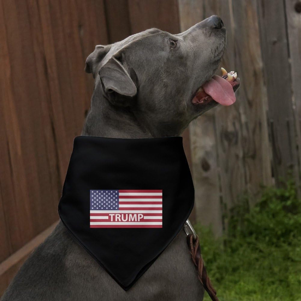 President Trump American Flag Dog Pet Bandana - Black