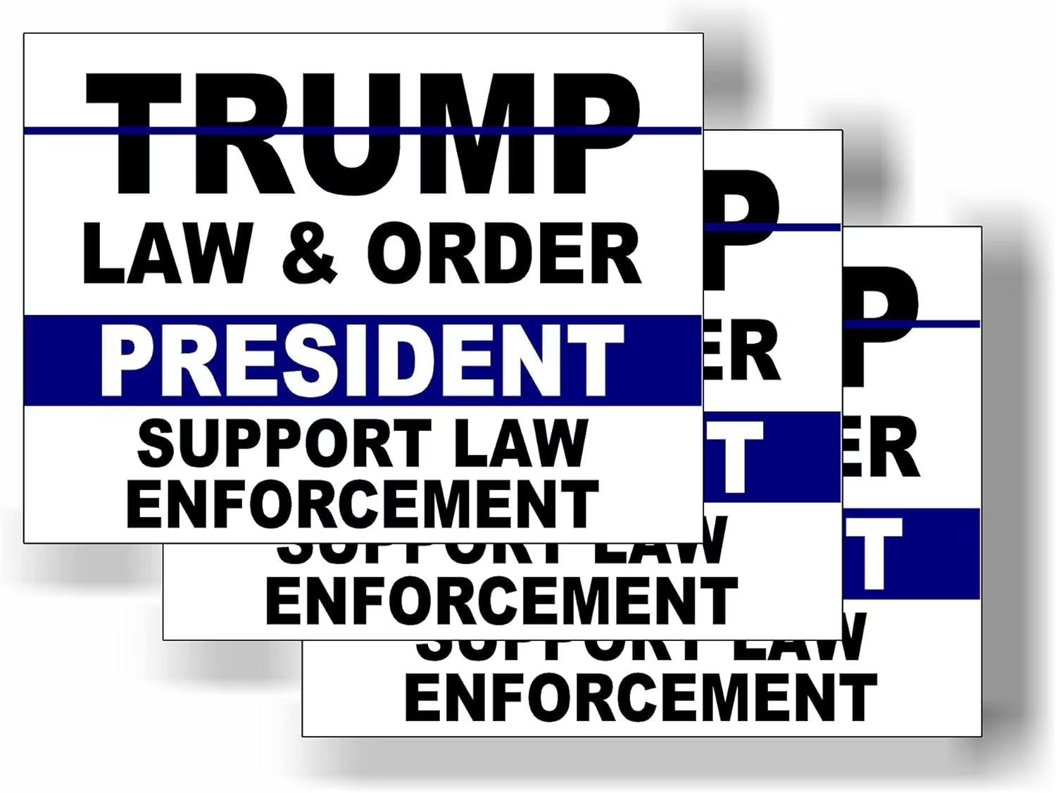 3 Pack Eco Trump Law Order President Support Law Enforcement Bumper Magnet 4 in X 3 In