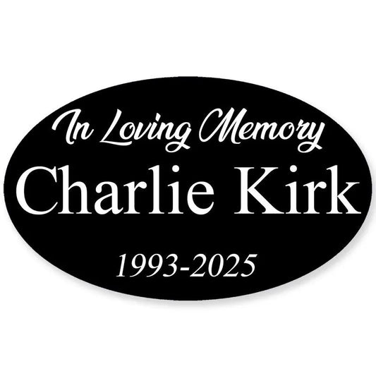3X5 Inch OVAL in Loving Memory Charlie Kirk Sticker (Conservative Christian - All Profits Donated to Turning Point USA)