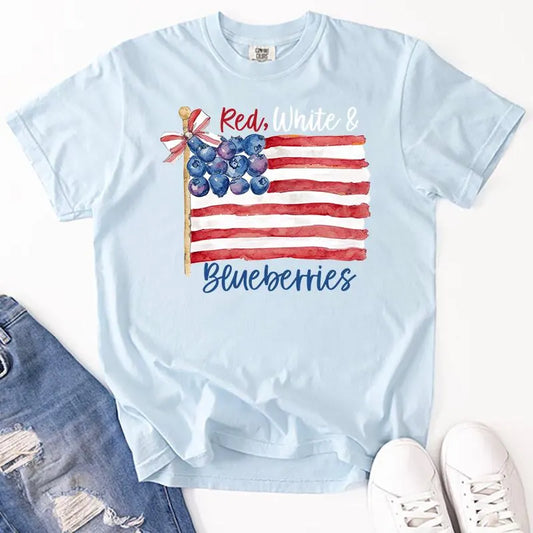 Red, White and Blueberries T-Shirt | Blueberry Budget | Charlie Kirk Inspired | USA