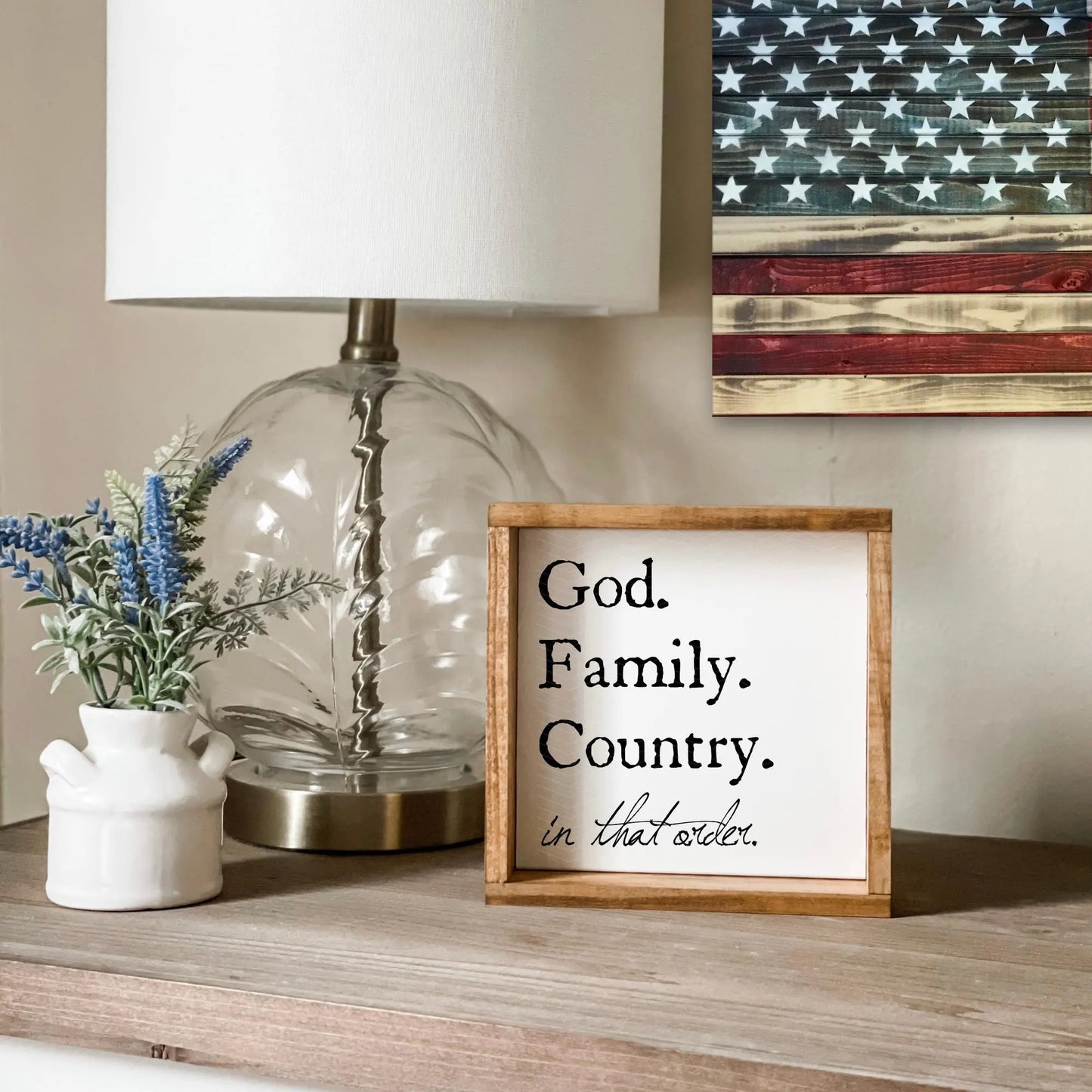 God Family Country Sign - Charlie Kirk Quote