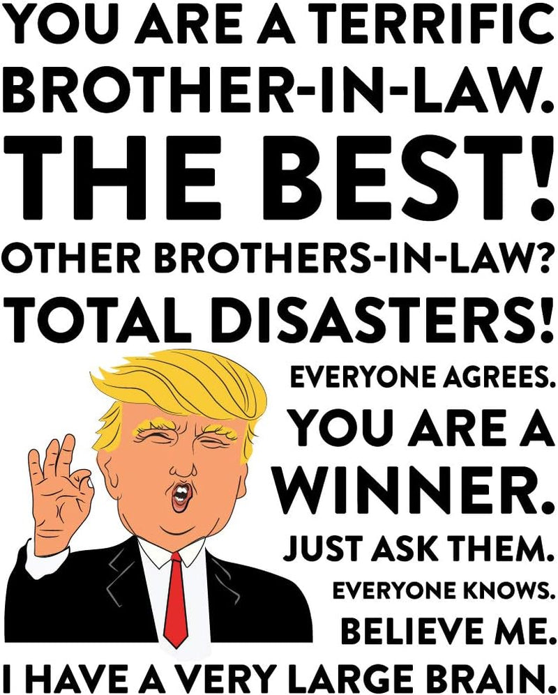 Funny President Donald Trump 11Oz. Coffee Mug Gift, Terrific Brother-In-Law, 1-Pack, Christmas Birthday Drinking Cup Republican Political Satire for Family in Laws Trump Brother Mug