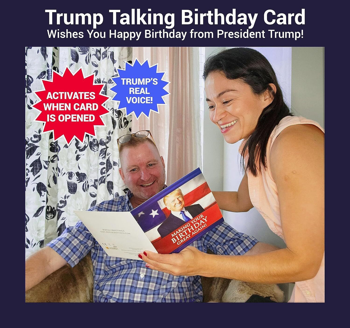 Talking Trump Birthday Card with Authentic Voice - President Trump Donald