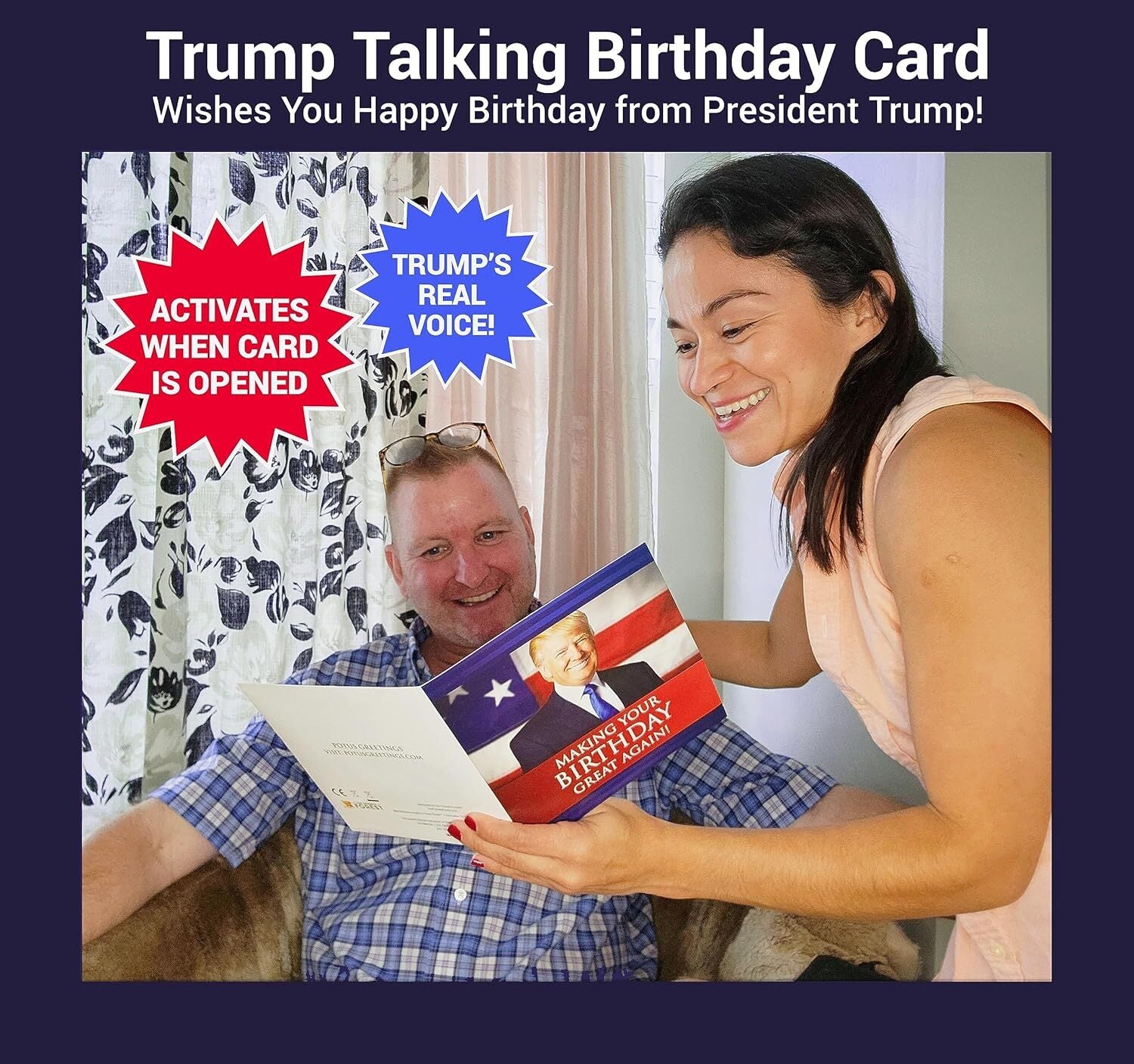 Talking Trump Birthday Card with Authentic Voice - President Trump Donald