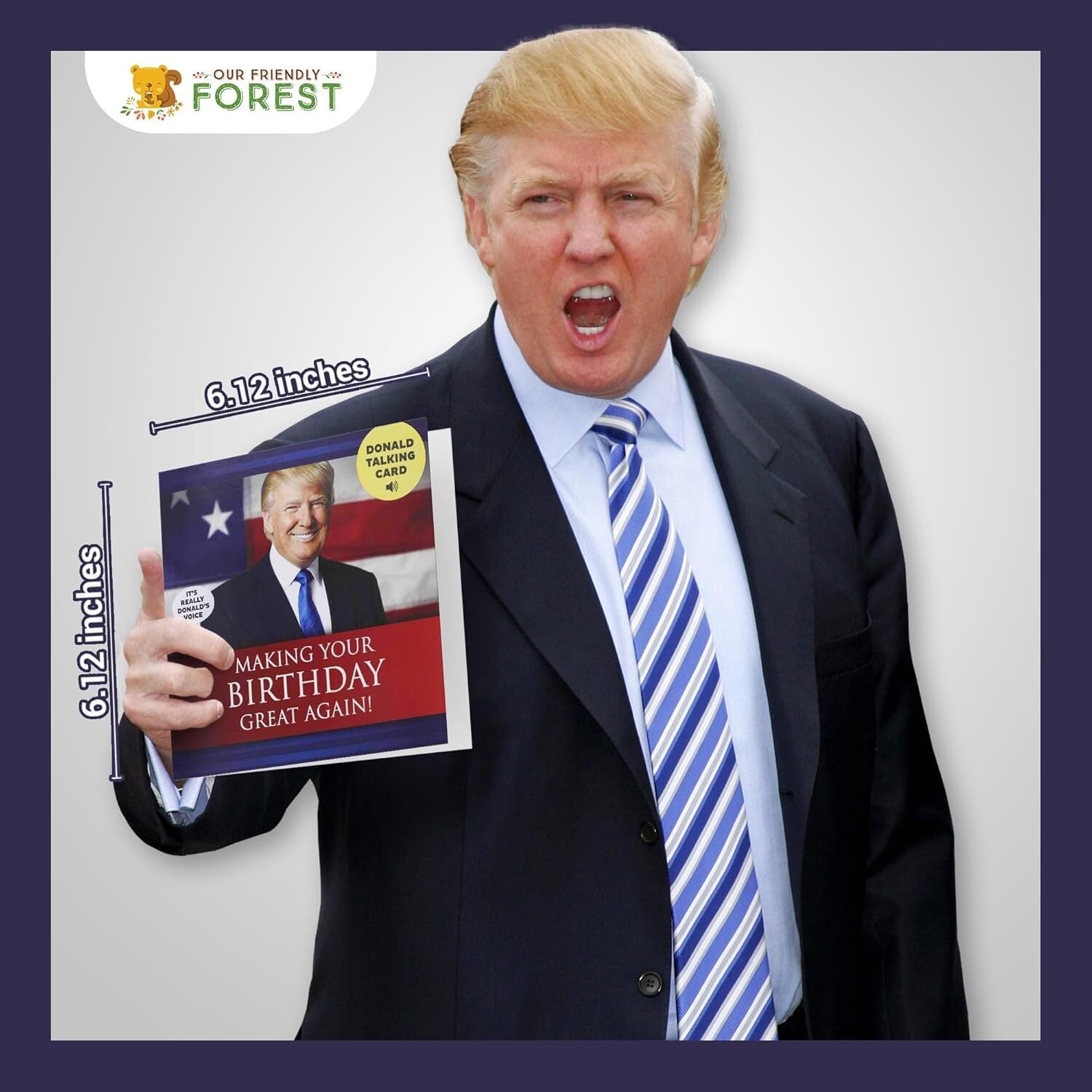 Talking Trump Birthday Card with Authentic Voice - President Trump Donald