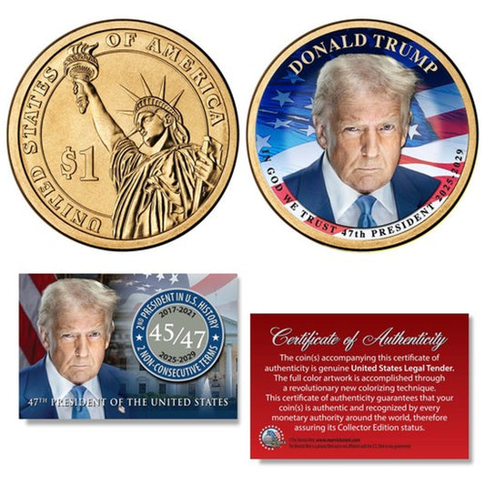 DONALD TRUMP 47Th President 2025-2029 Official Presidential Dollar $1 Coin