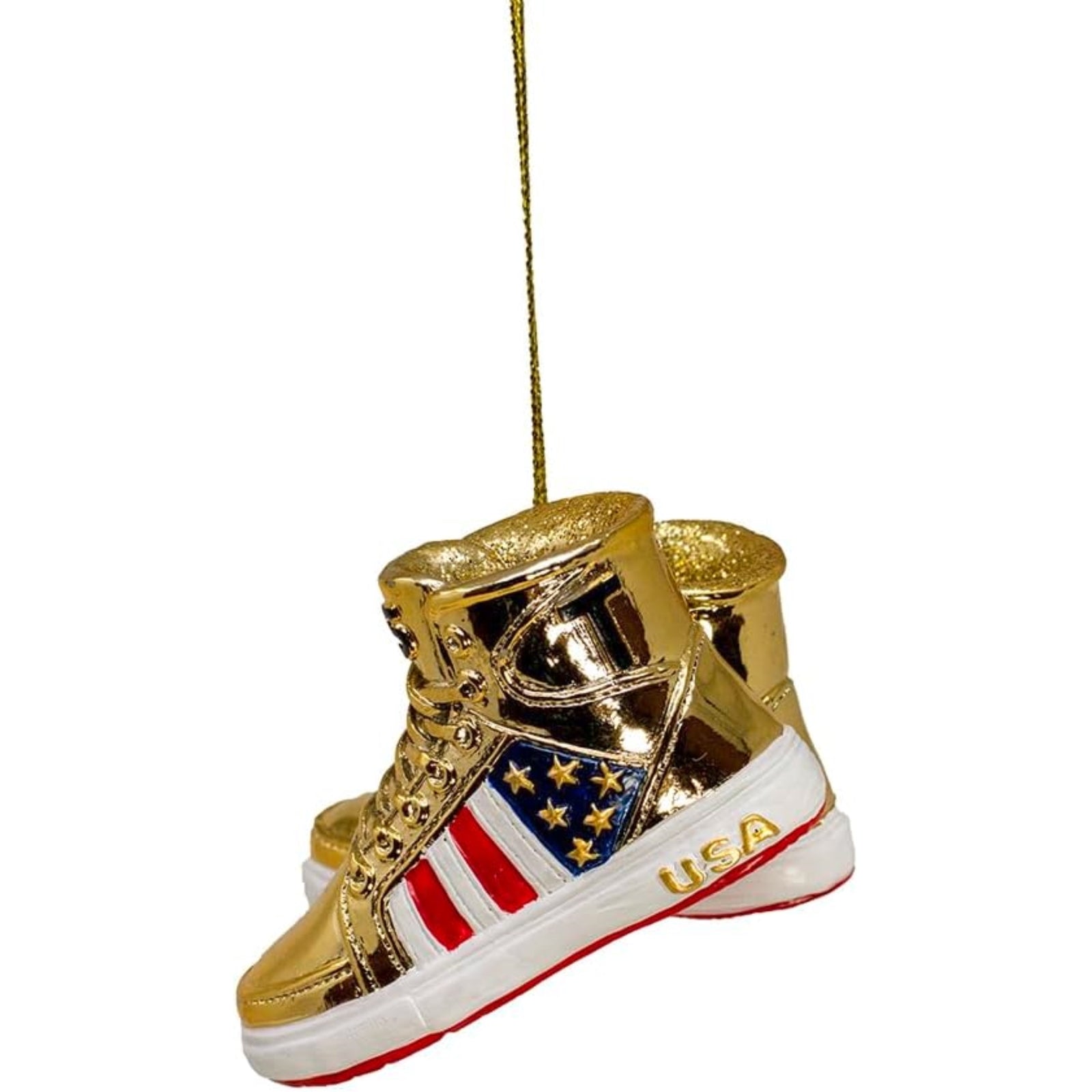 Kurt Adler Resin Trump Gold Sneaker Christmas Ornament, 3In