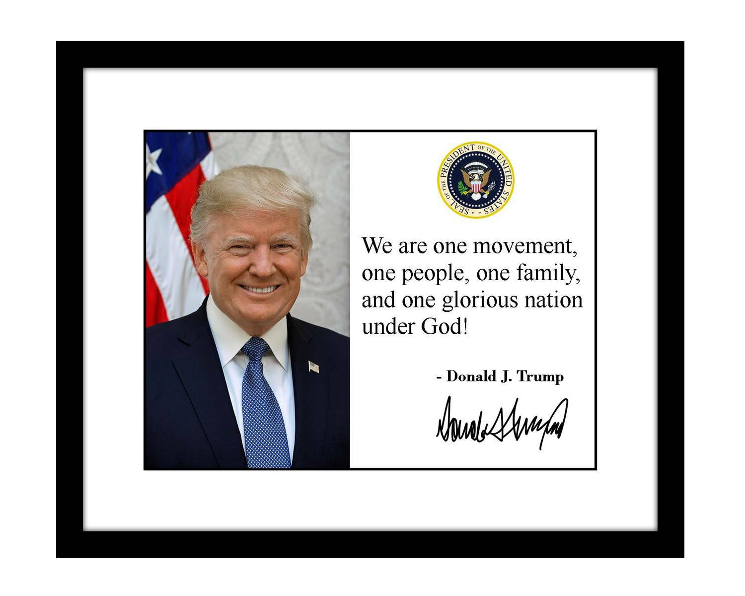 Donald Trump 8X10 Photo Print One Nation under God Signed Autographed MAGA 2020