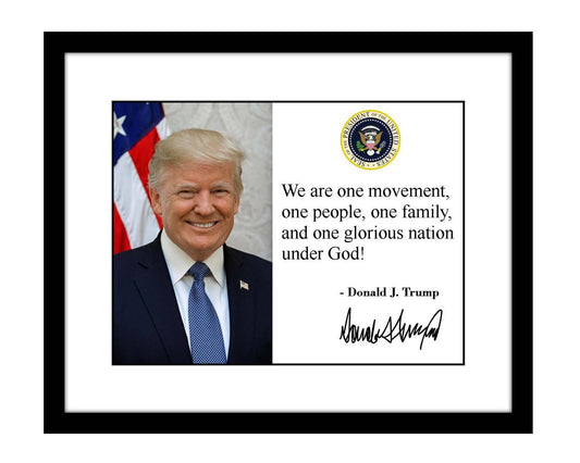 Donald Trump 8X10 Photo Print One Nation under God Signed Autographed MAGA 2020
