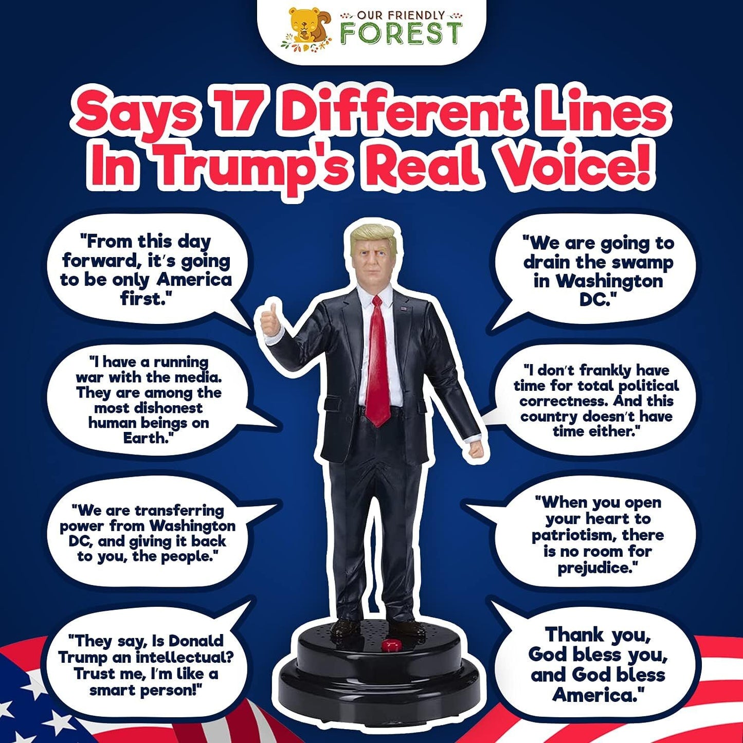 Talking Donald Trump Figure - Says 17 Lines in Trump'S Real Voice, Donald Trump