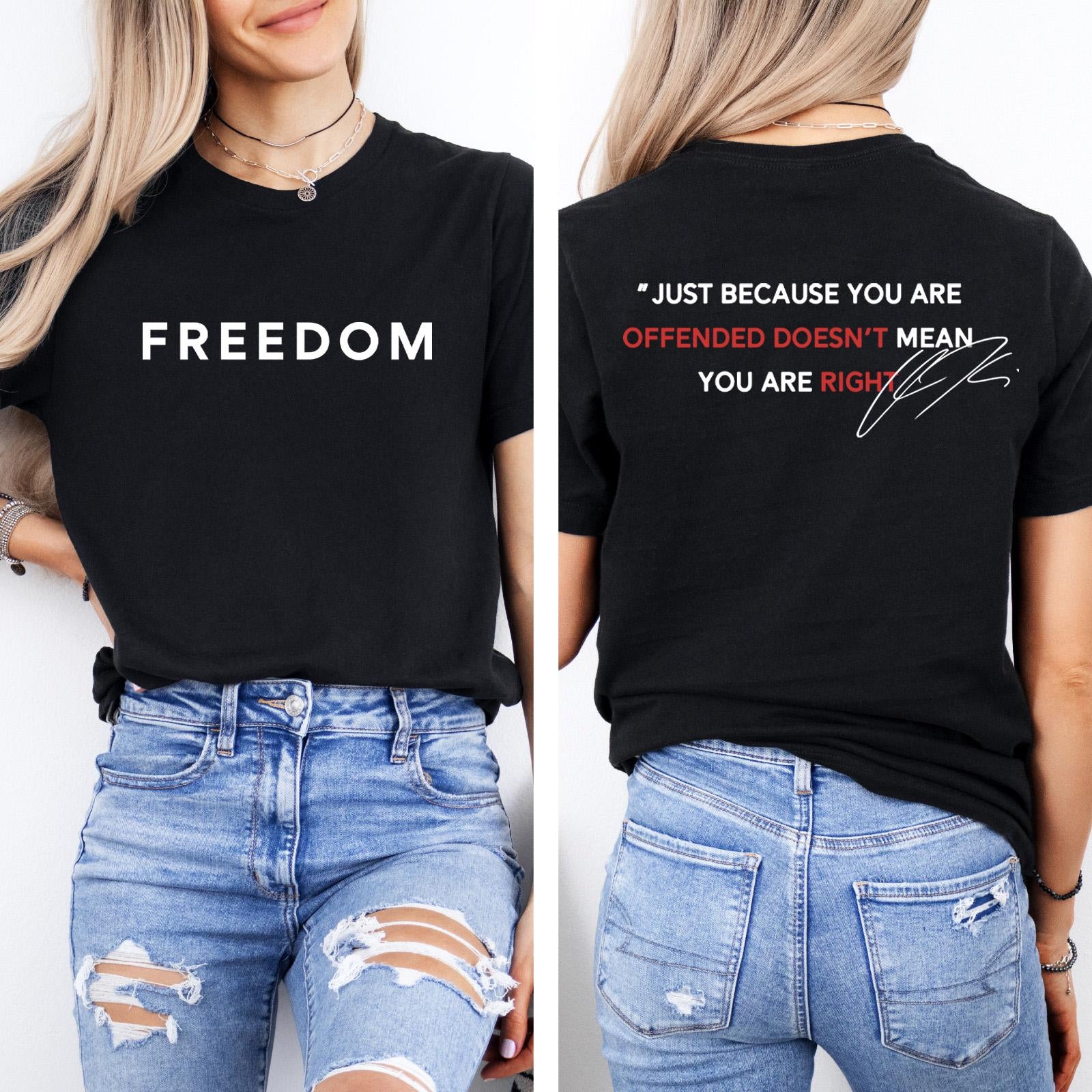 Justice for Charlie Kirk, Freedom Shirt, Charlie Quotes, Just Because You Are Offended, Doesn’T Mean You Are Right, Patriotic USA Top