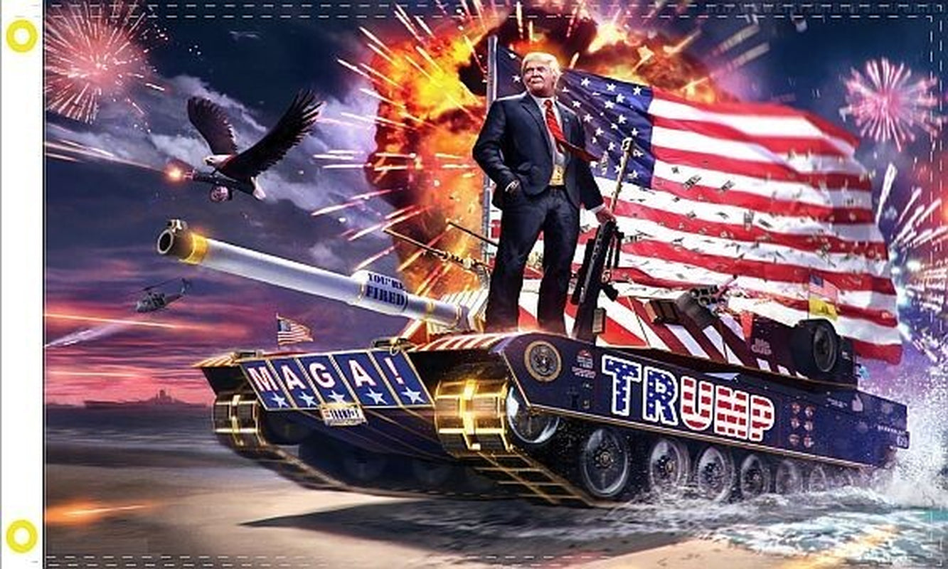 Trump Tank Flag 3X5 FT Make America Great Again MAGA Trump 2024