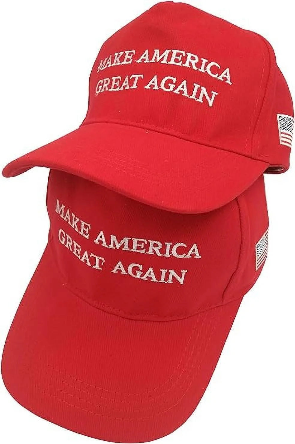 Donald Trump 2024 MAGA Baseball Hat, Red, 2 Count