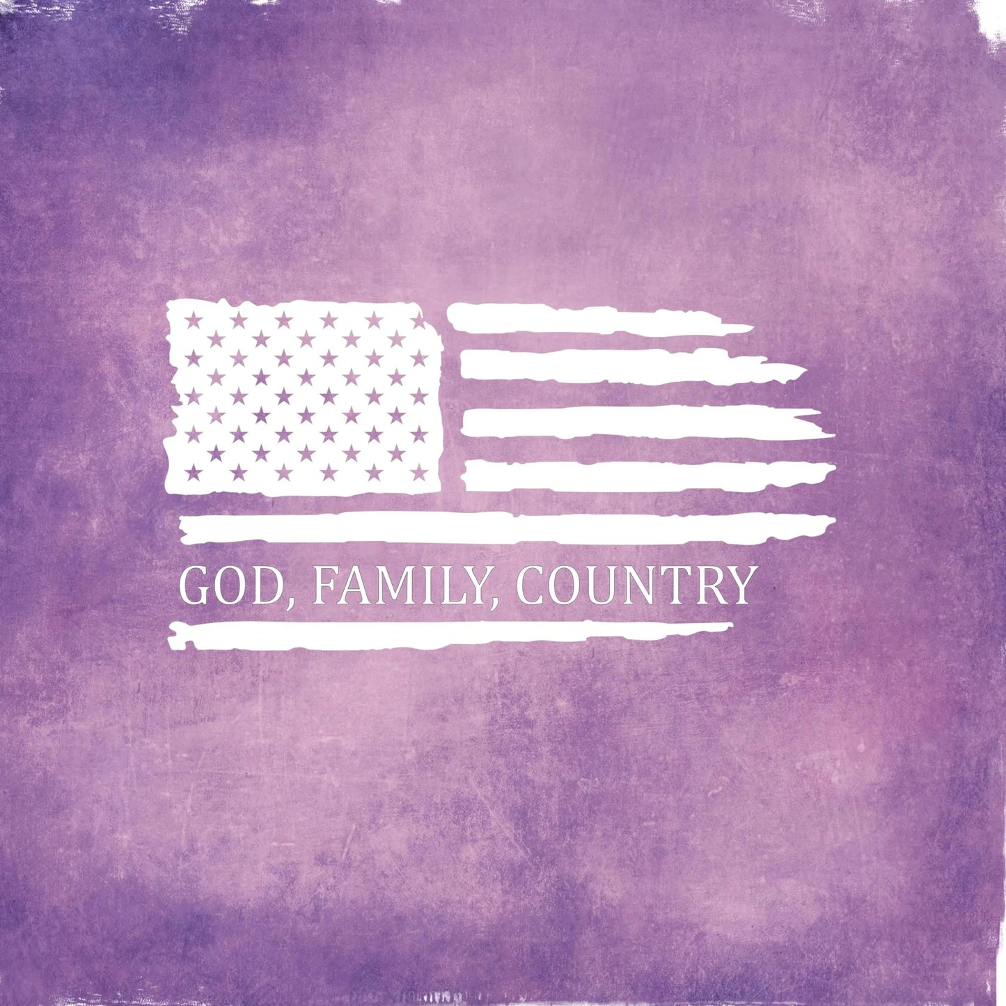 God, Family, Country American Flag Vinyl Decal Charlie Kirk Religious American Flag Patriotic Christian Caps Font Water Bottle Decal