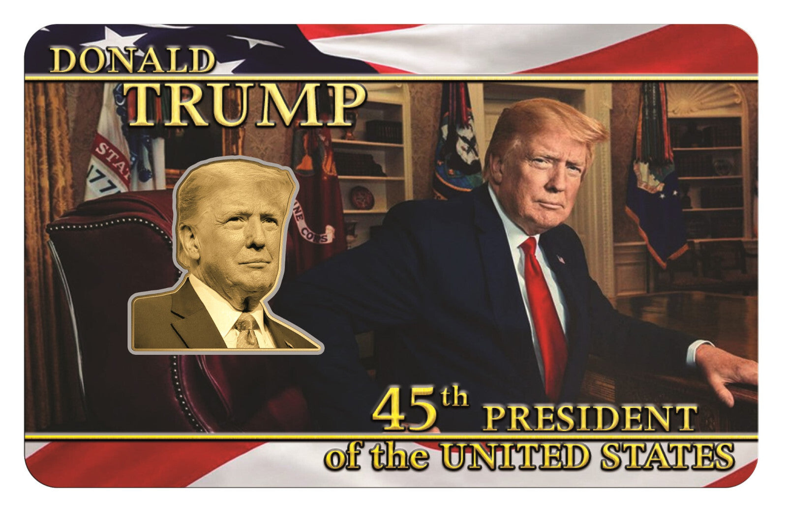 President Donald Trump .999 Gold Coin - 1/500 Ounce (Chad) Make America Great