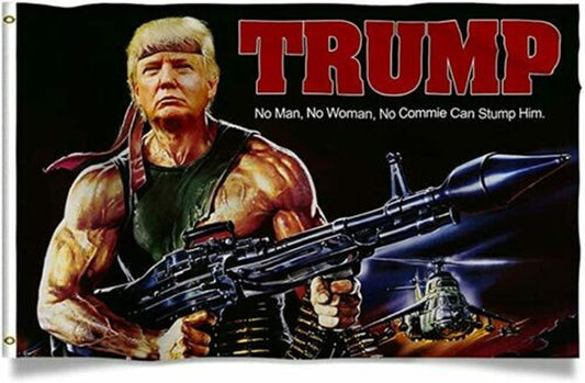60" X 36" Patriotic Donald Trump Rambo for 2024 President Reelection MAGA Flag