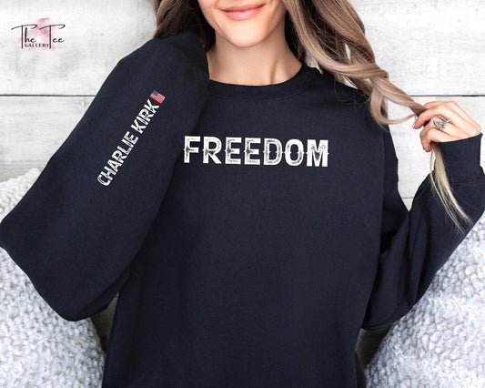 Charlie Kirk Freedom Sweatshirt, Great Patriot Sweater, Kirk Assassination Sweatshirt, RIP Charlie Sweater, Human Rights Activist Hoodie