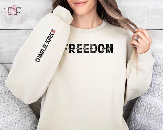 Charlie Kirk Freedom Sweatshirt, Great Patriot Sweater, Kirk Assassination Sweatshirt, RIP Charlie Sweater, Human Rights Activist Hoodie