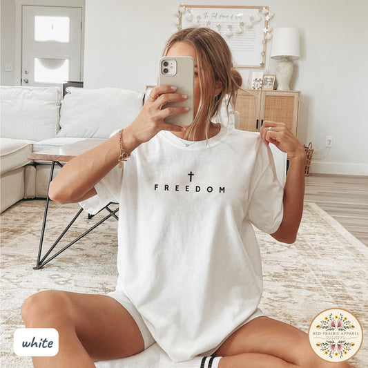 Freedom Shirt Charlie Kirk Shirt Christian Shirt Comfort Colors Christian Merch Jesus Shirt Minimalist Christian Gift Teen Christian Apparel