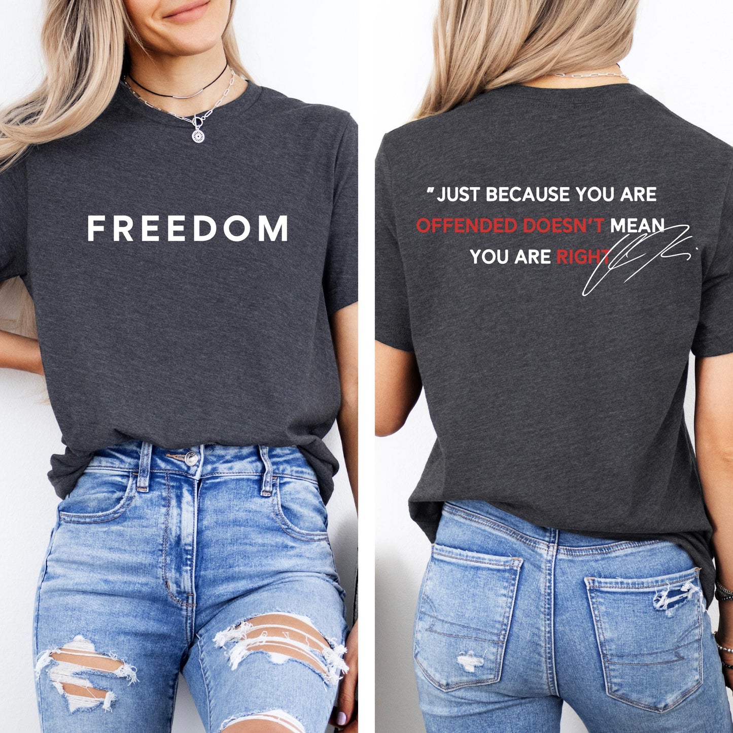 Justice for Charlie Kirk, Freedom Shirt, Charlie Quotes, Just Because You Are Offended, Doesn’T Mean You Are Right, Patriotic USA Top