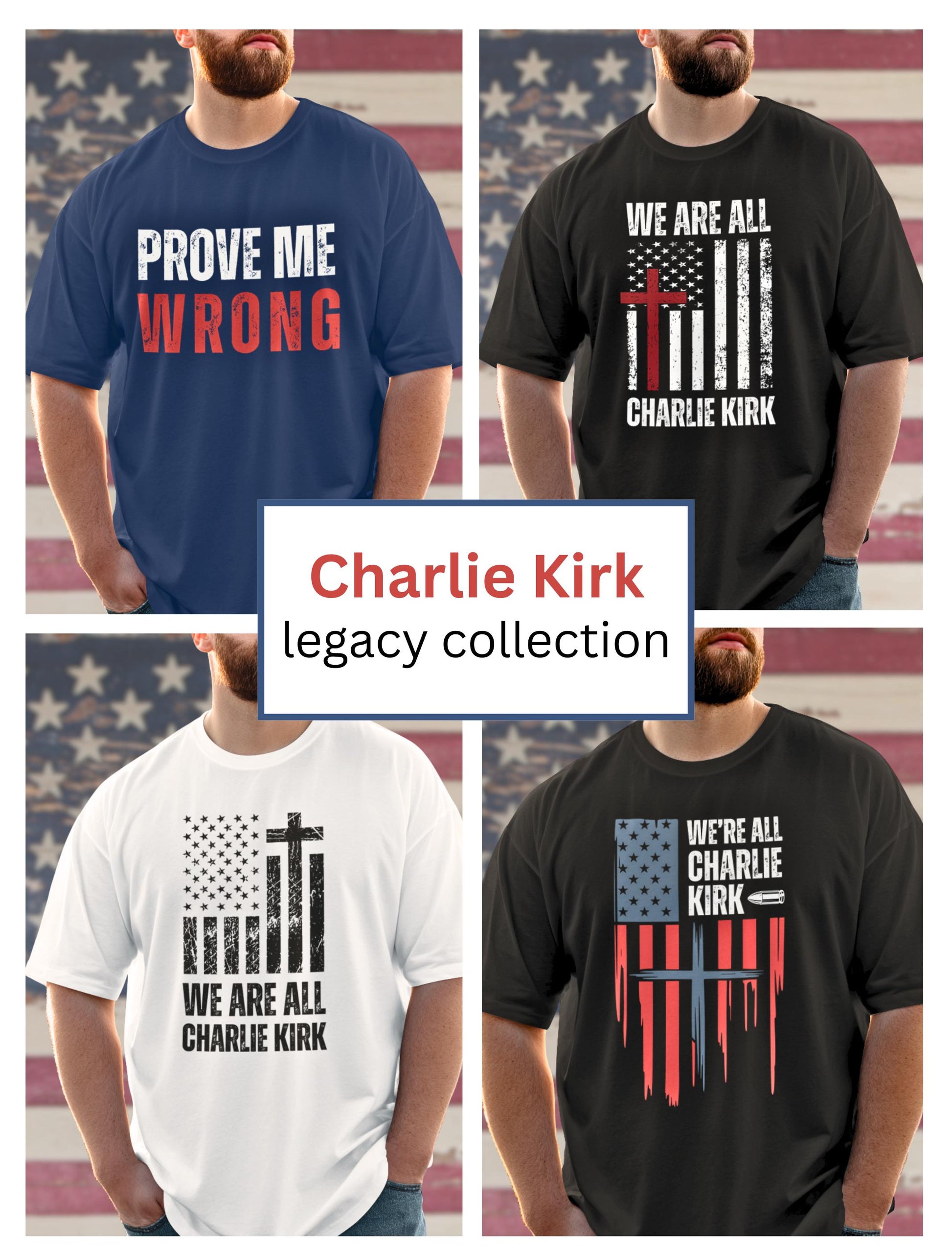 We All Charlie Kirk Flag, Two-Sided American Flag Cross Outdoor Banner, Patriot Charlie Kirk Tribute Garden Sign