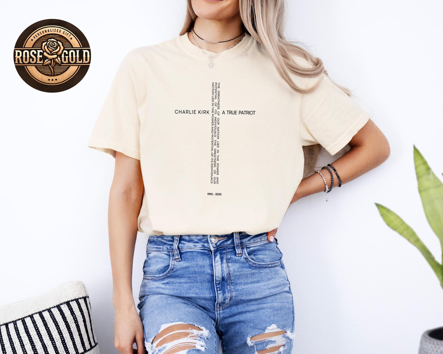 Comfort Colors® Charlie Kirk a True Patriot Shirt, Christian Cross Shirt, Charlie Kirk Sweatshirt, Justice for Charlie Kirk, Freedom Sweater