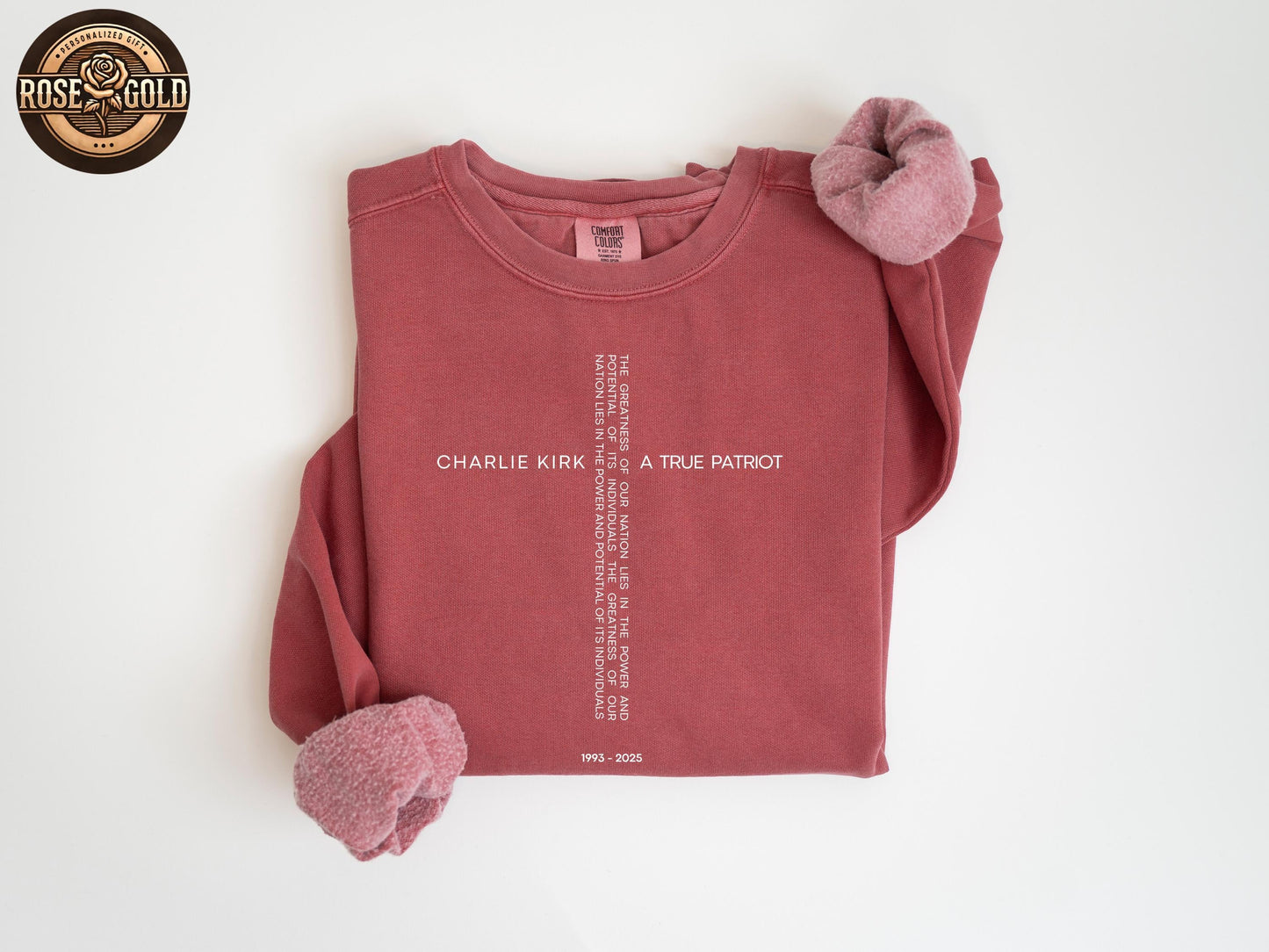 Comfort Colors® Charlie Kirk a True Patriot Shirt, Christian Cross Shirt, Charlie Kirk Sweatshirt, Justice for Charlie Kirk, Freedom Sweater