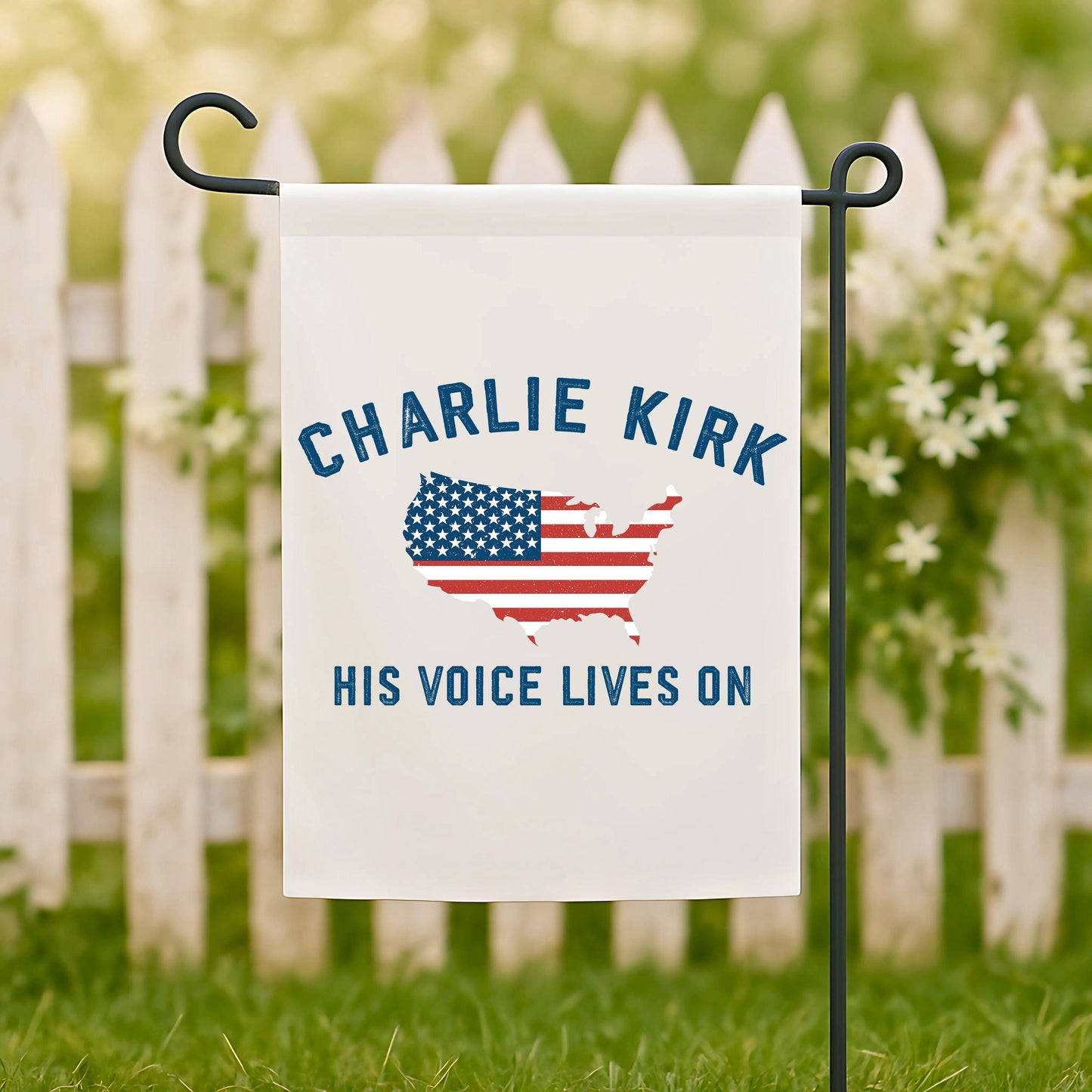 Charlie Kirk Tribute Garden Flag, Trump Supporter Garden Decor, Front Porch Patriotic Outdoor Decor Gift, Trump Vance Garden Yard Flag Sign
