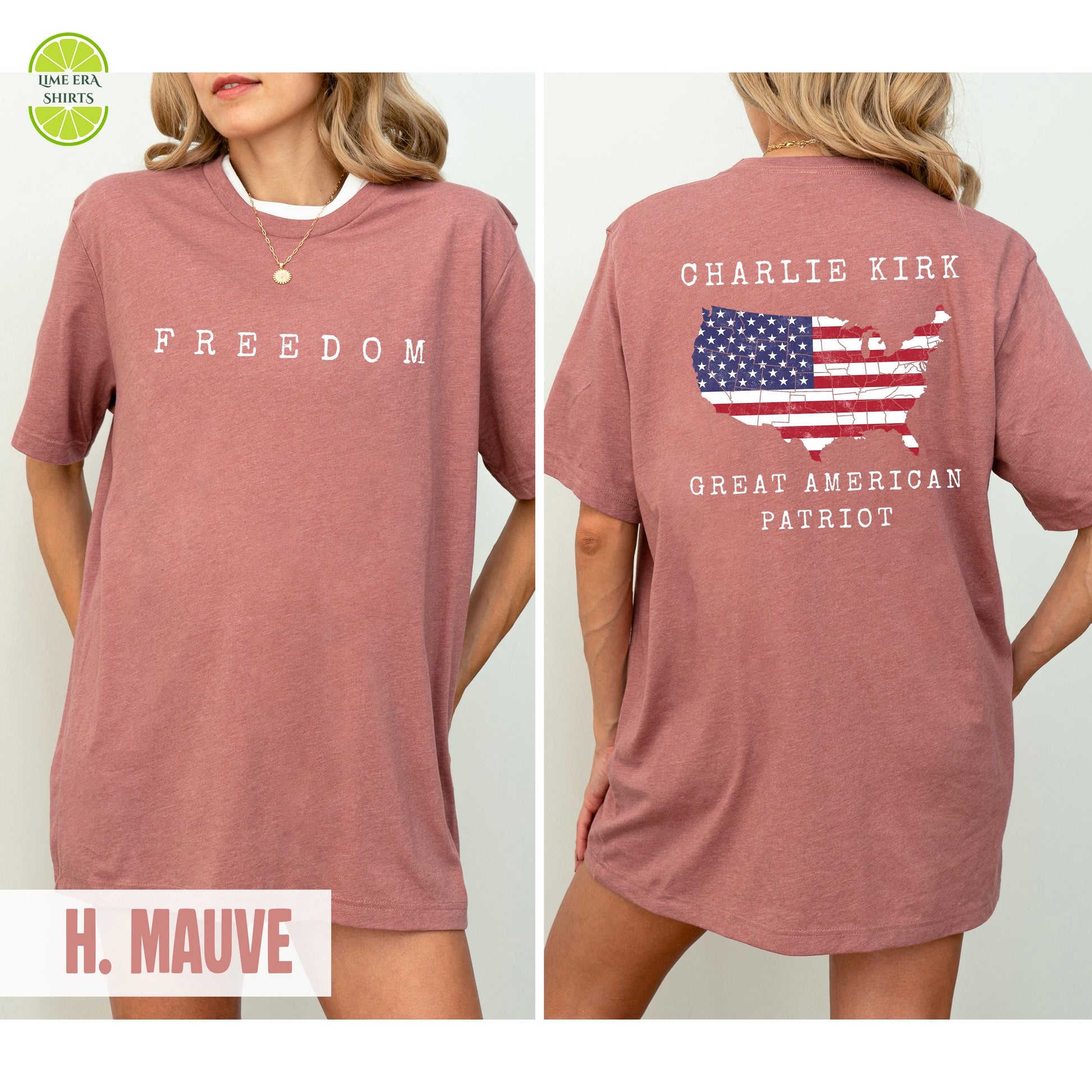 Great Amreican Patriot Charlie Kirk Freedom Hoodie, Sweatshirt, T-Shirt: Front and Back Design