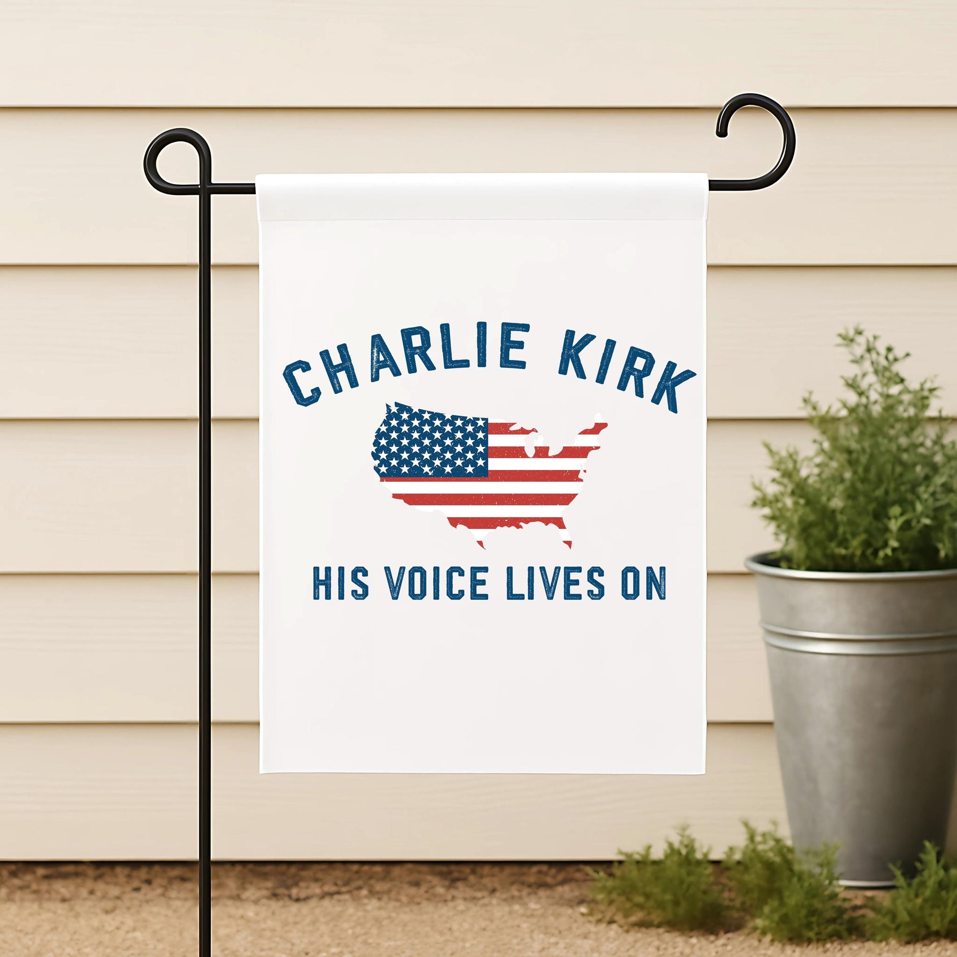 Charlie Kirk Tribute Garden Flag, Trump Supporter Garden Decor, Front Porch Patriotic Outdoor Decor Gift, Trump Vance Garden Yard Flag Sign
