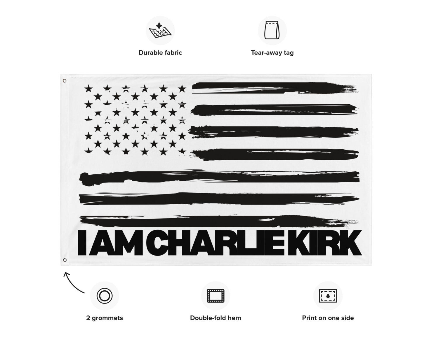 I Am Charlie Kirk Flag, Patriotic USA Flag, Conservative, Republican, Free Speech